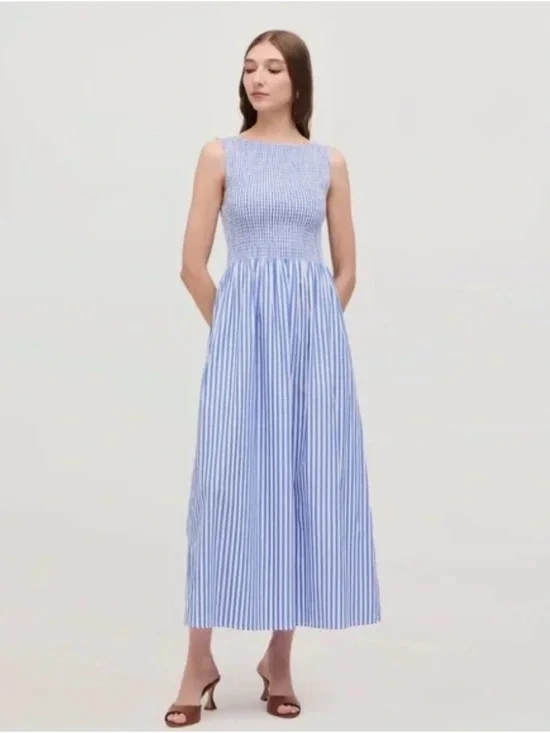 Hill House Home Cosima Nap Dress in Blueberry Stripe, size S - Picture 2 of 7